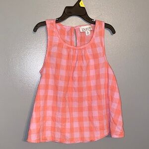 Pink and orange seersucker tank